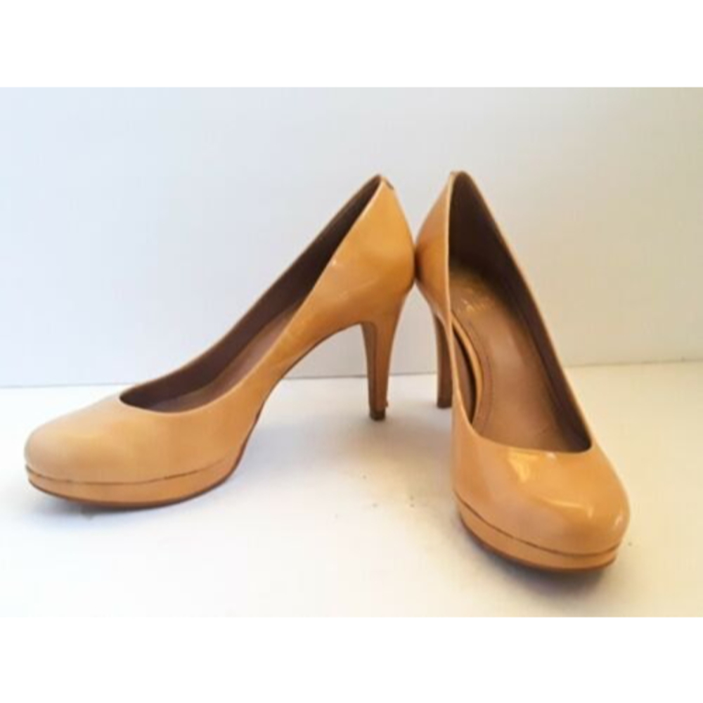 Vince Camuto Women's Tan Patent Leather High Heel Pumps Stiletto Size 6